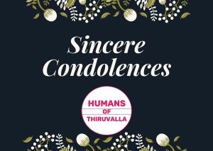 Sincere Condolences from Humans of Thiruvalla
